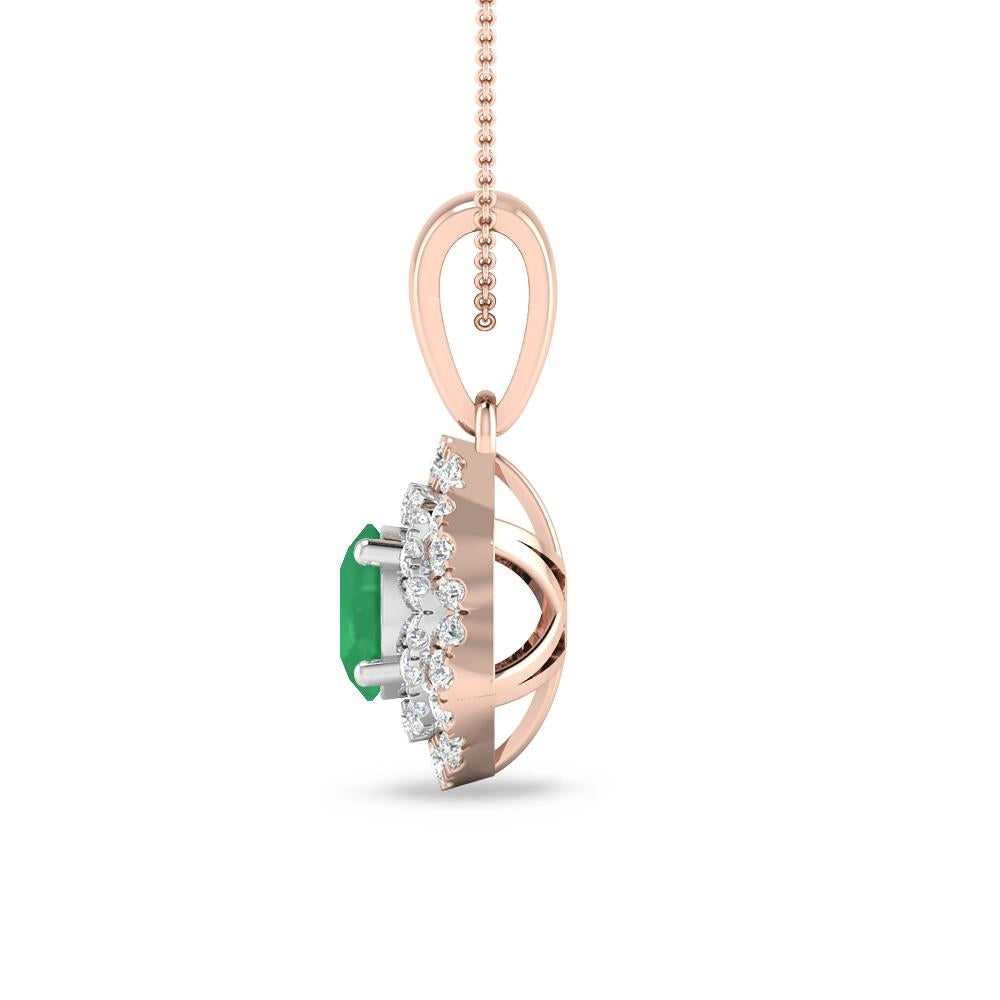 Rose Gold/White Gold - Emerald