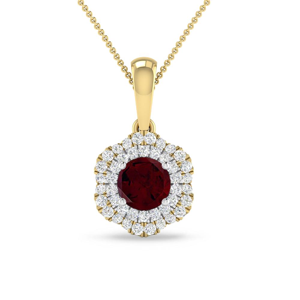 Yellow Gold/White Gold - Garnet