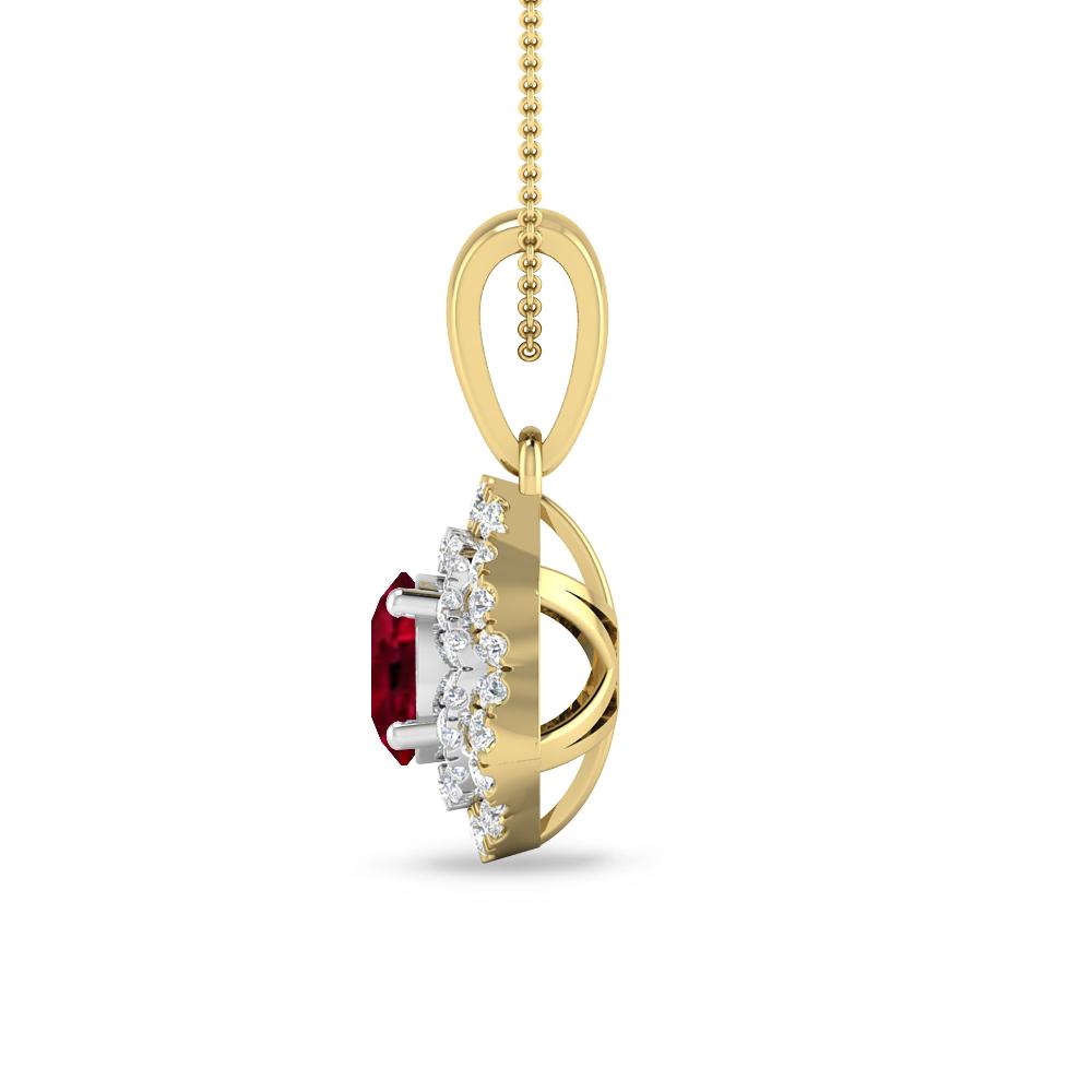 Yellow Gold/White Gold - Garnet