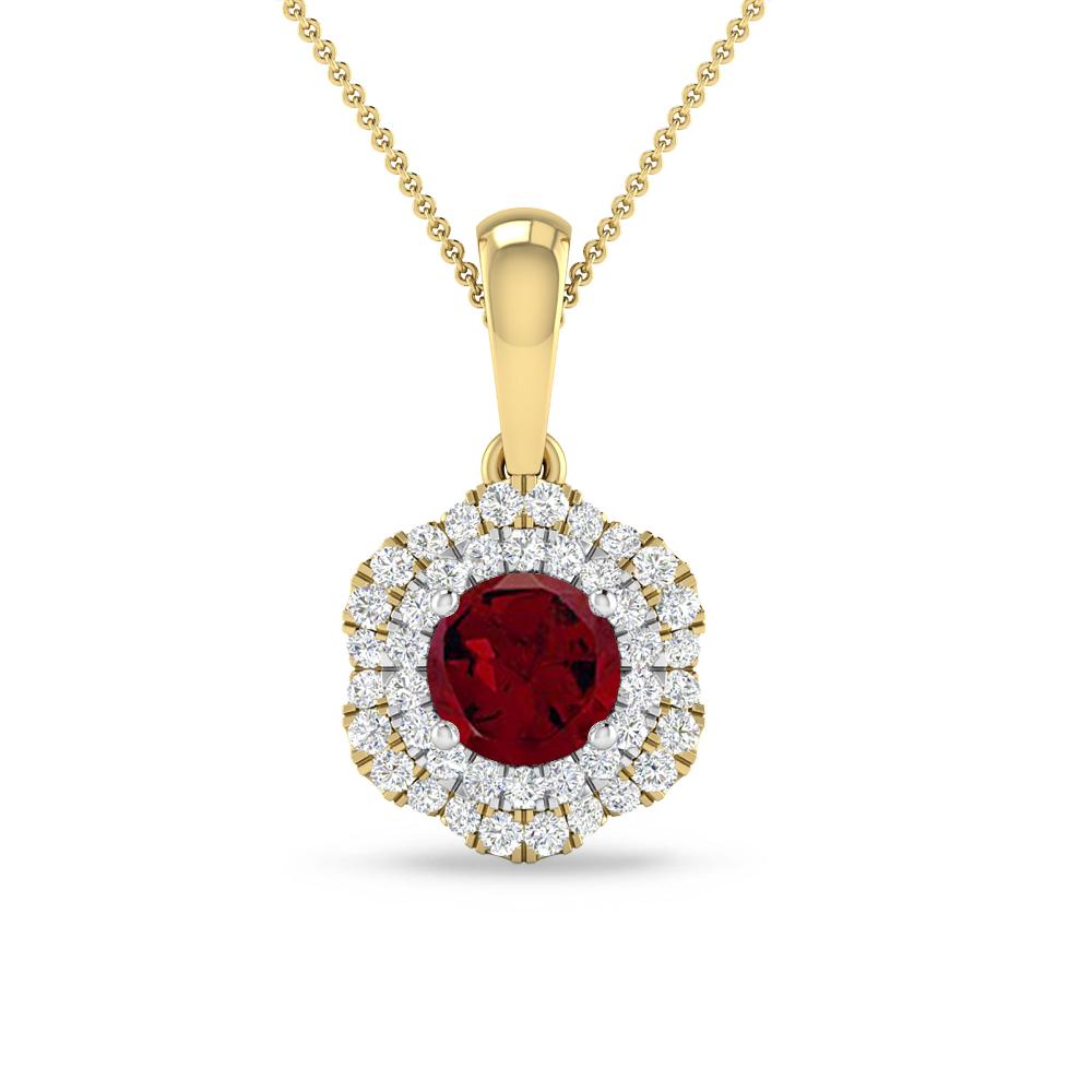 Yellow Gold/White Gold - Garnet