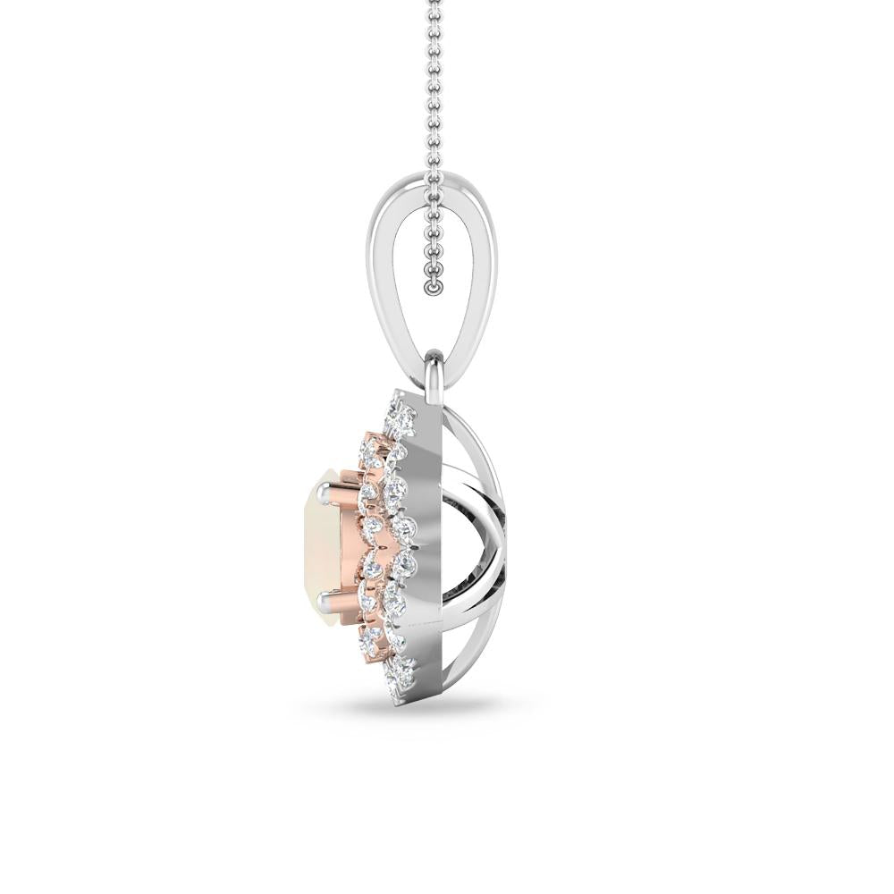 White Gold/Rose Gold - Opal