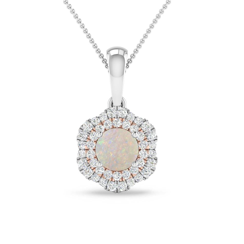 White Gold/Rose Gold - Opal