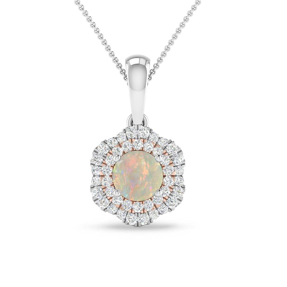 White Gold/Rose Gold - Opal