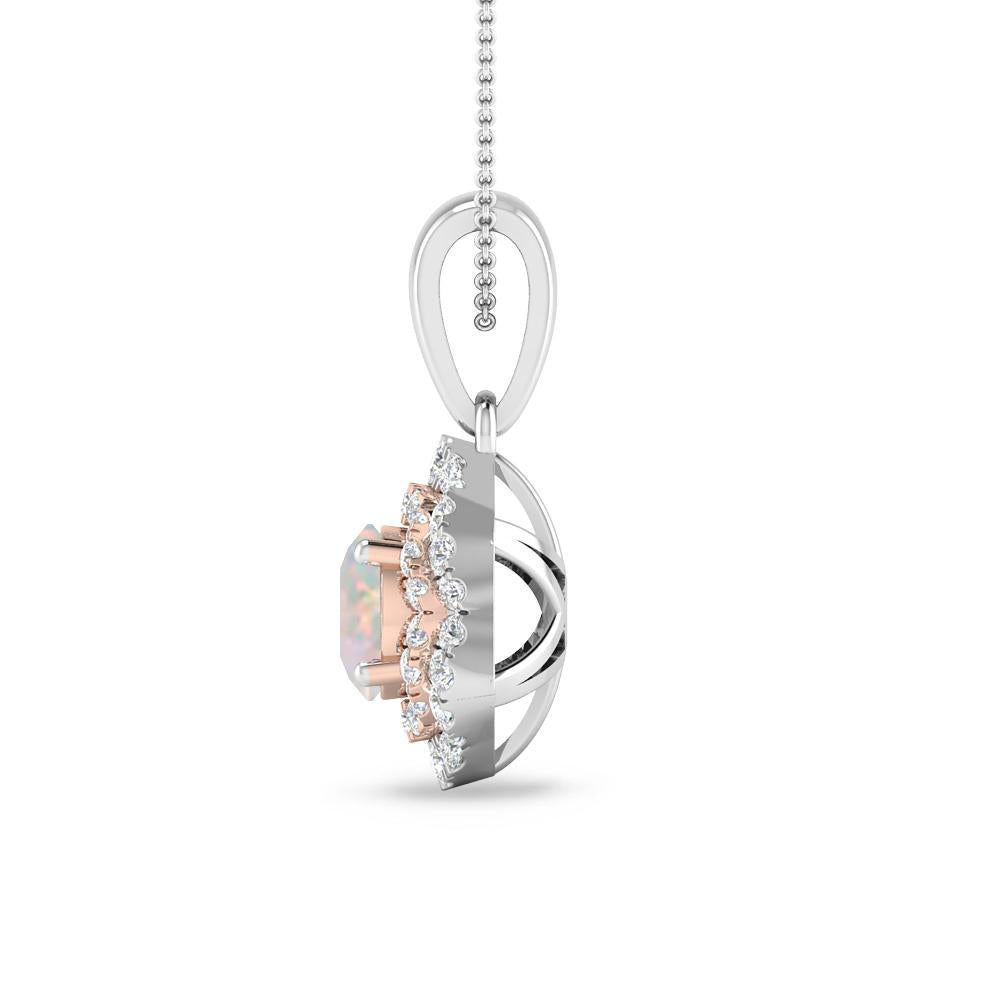 White Gold/Rose Gold - Opal