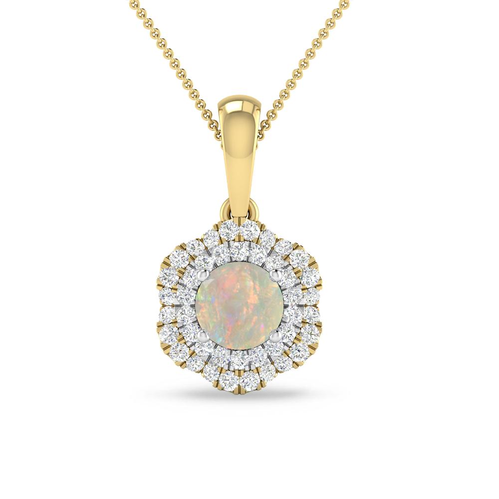 Yellow Gold/White Gold - Opal