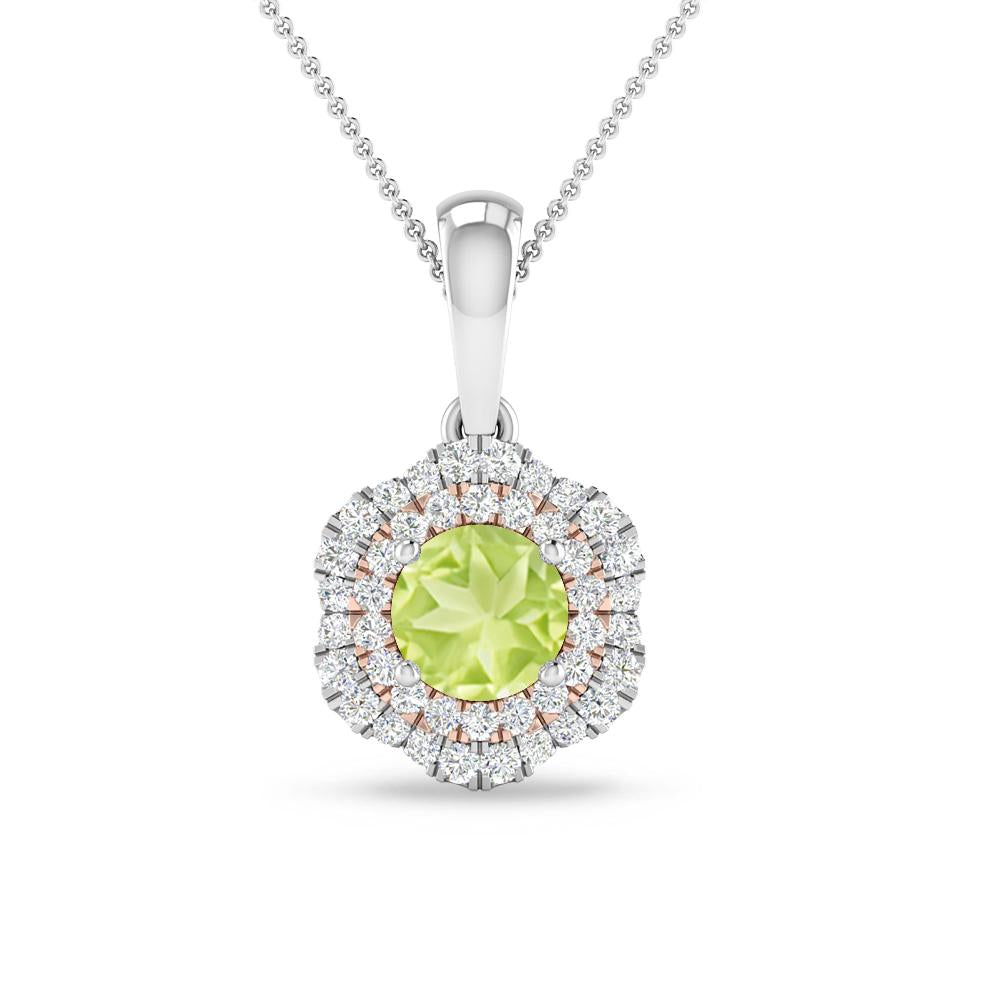 White Gold/Rose Gold - Peridot