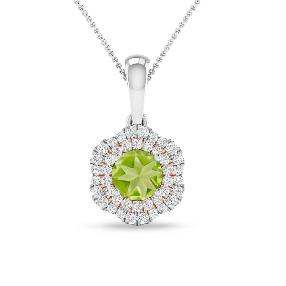 White Gold/Rose Gold - Peridot