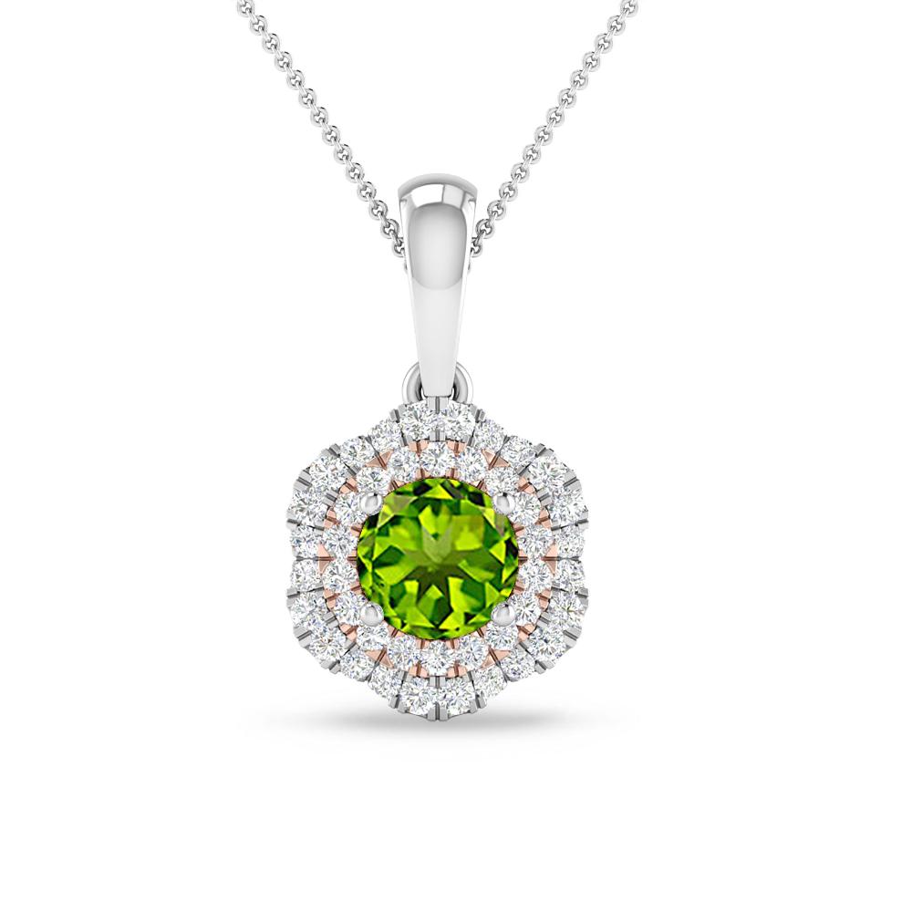 White Gold/Rose Gold - Peridot