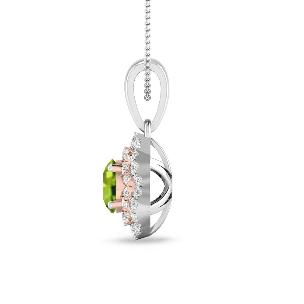 White Gold/Rose Gold - Peridot