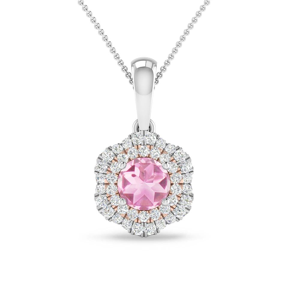 White Gold/Rose Gold - Pink Tourmaline