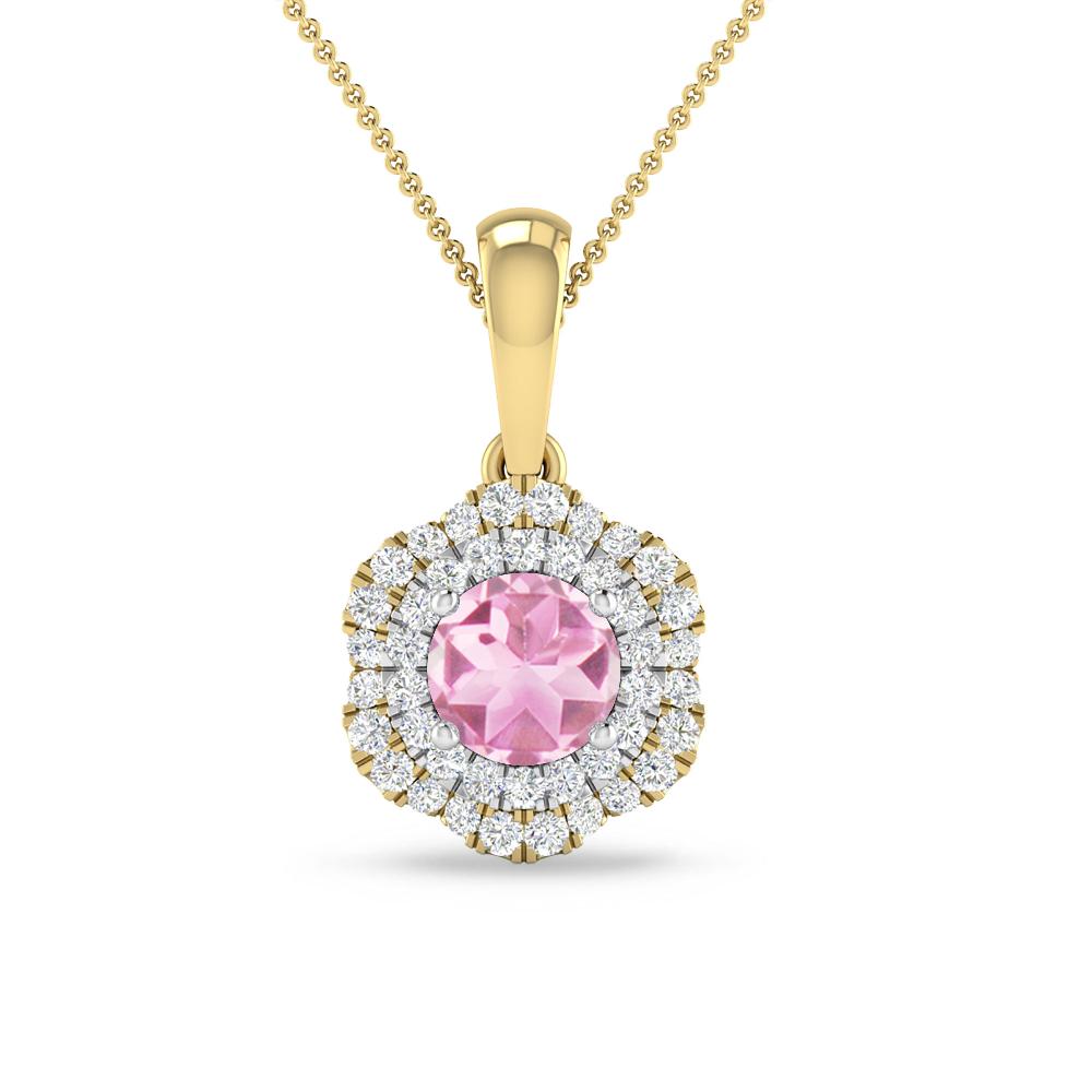 Yellow Gold/White Gold - Pink Tourmaline