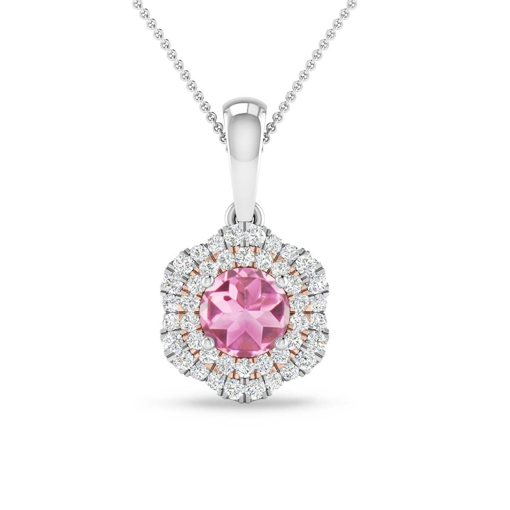 White Gold/Rose Gold - Pink Tourmaline