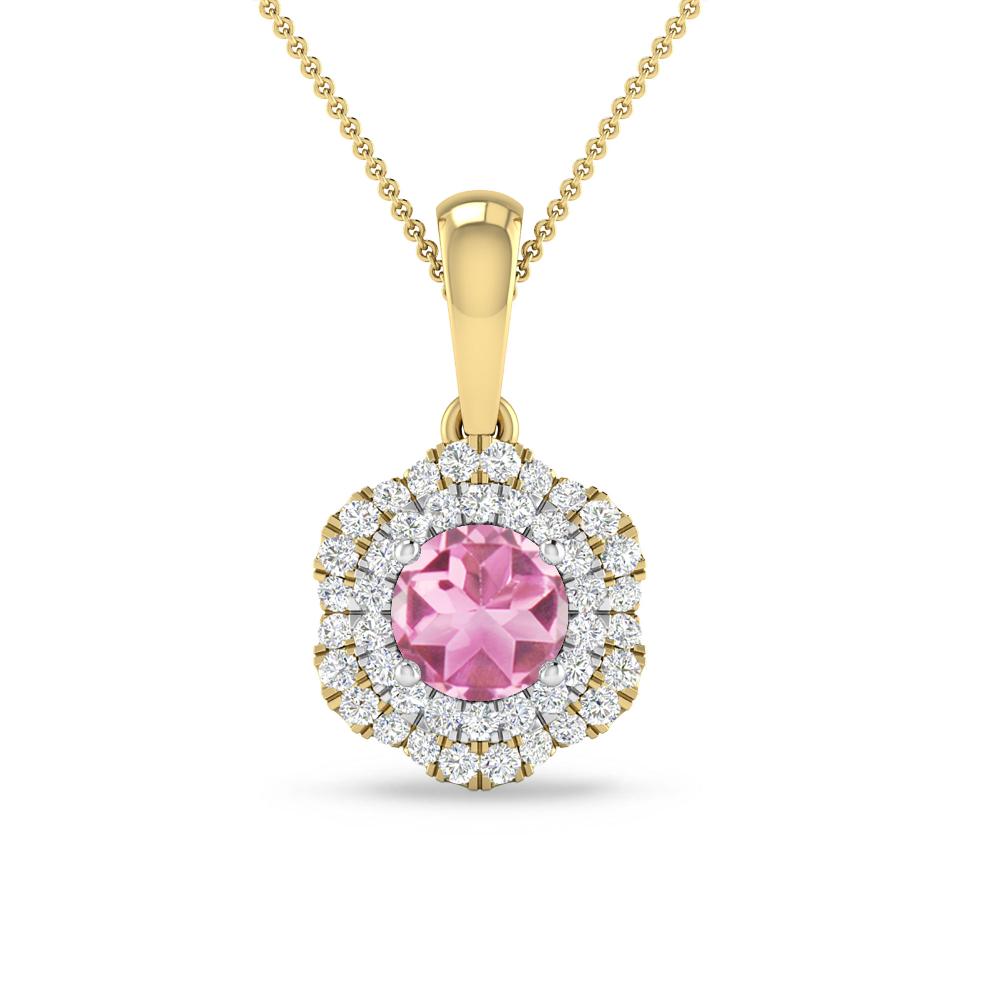 Yellow Gold/White Gold - Pink Tourmaline