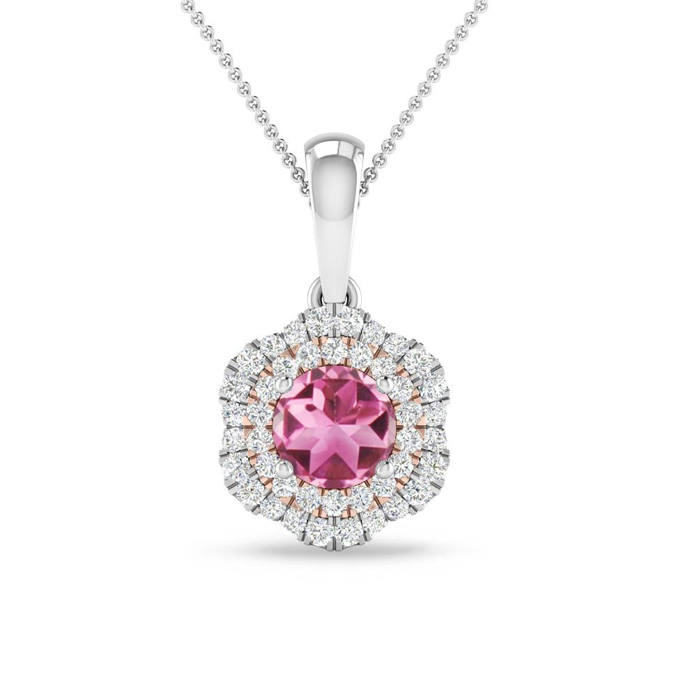 White Gold/Rose Gold - Pink Tourmaline