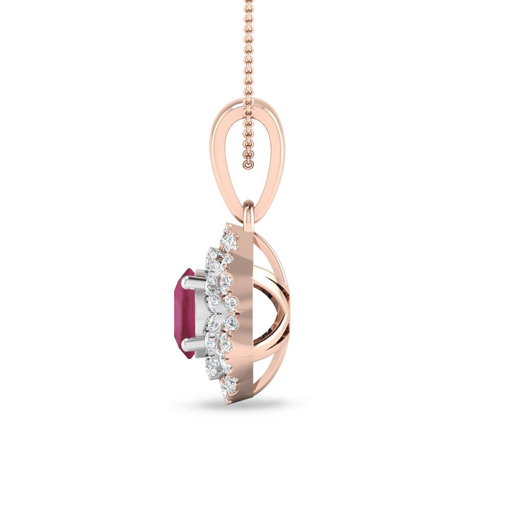 Rose Gold/White Gold - Pink Tourmaline