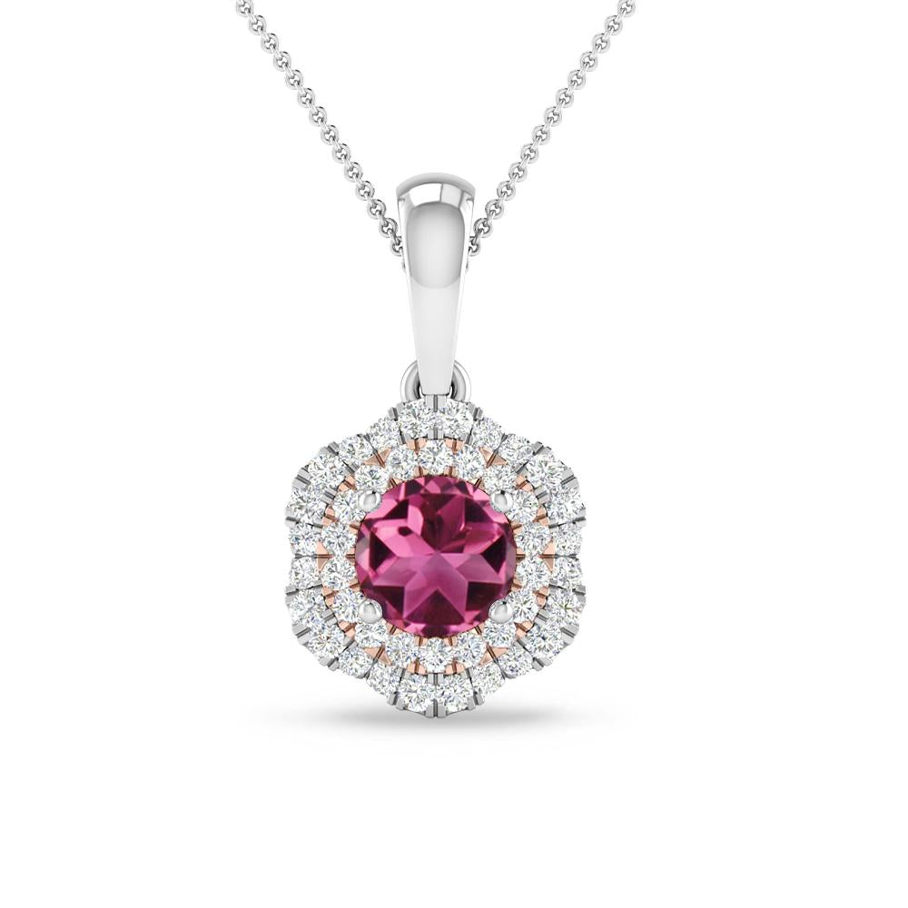 White Gold/Rose Gold - Pink Tourmaline