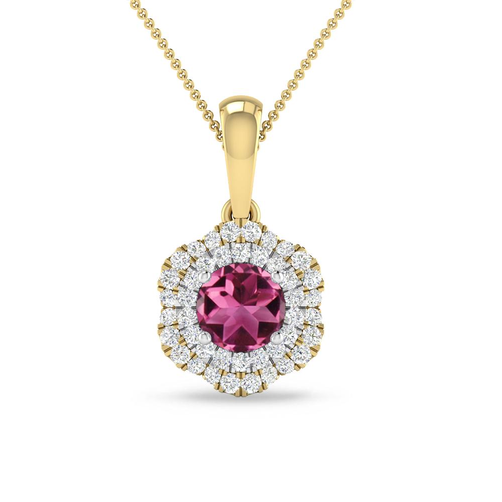 Yellow Gold/White Gold - Pink Tourmaline