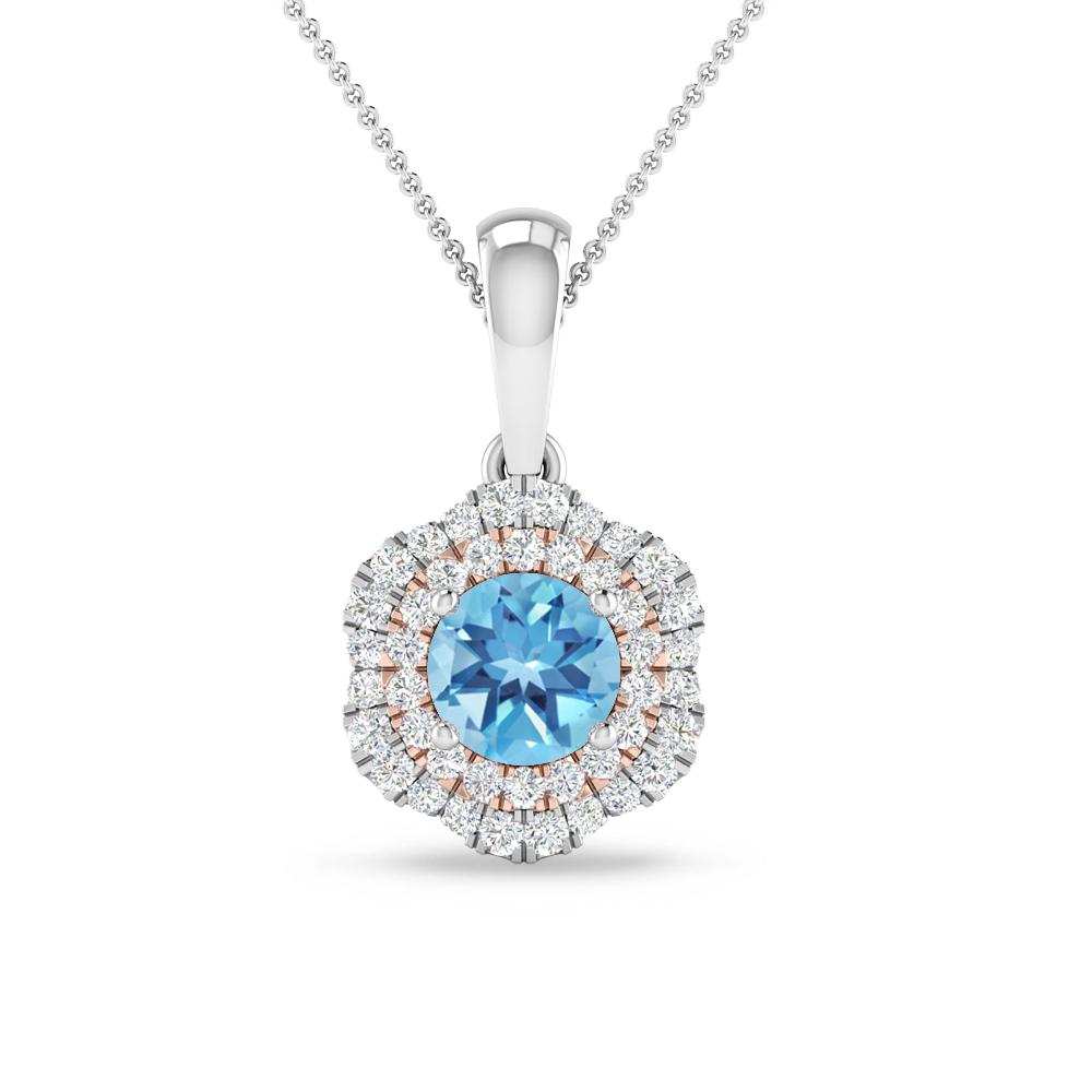 White Gold/Rose Gold - Blue Topaz