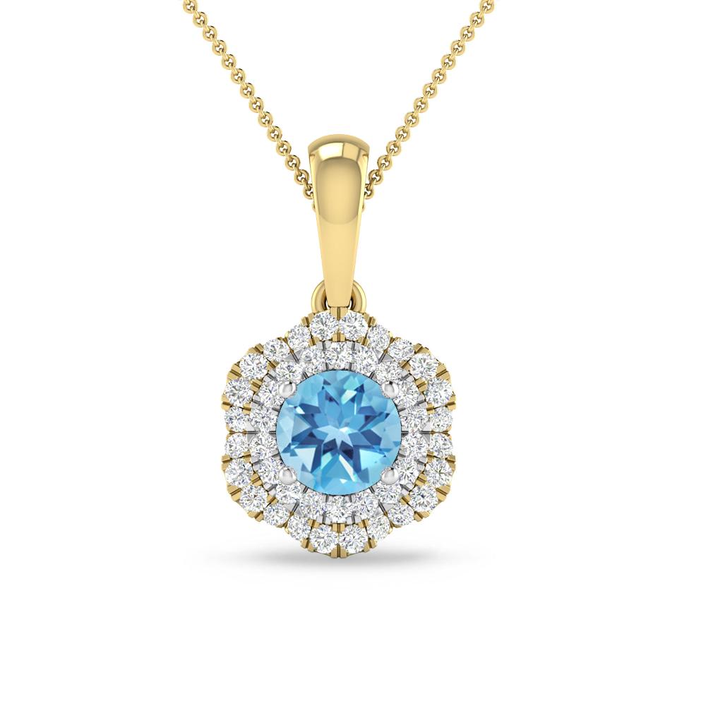 Yellow Gold/White Gold - Blue Topaz