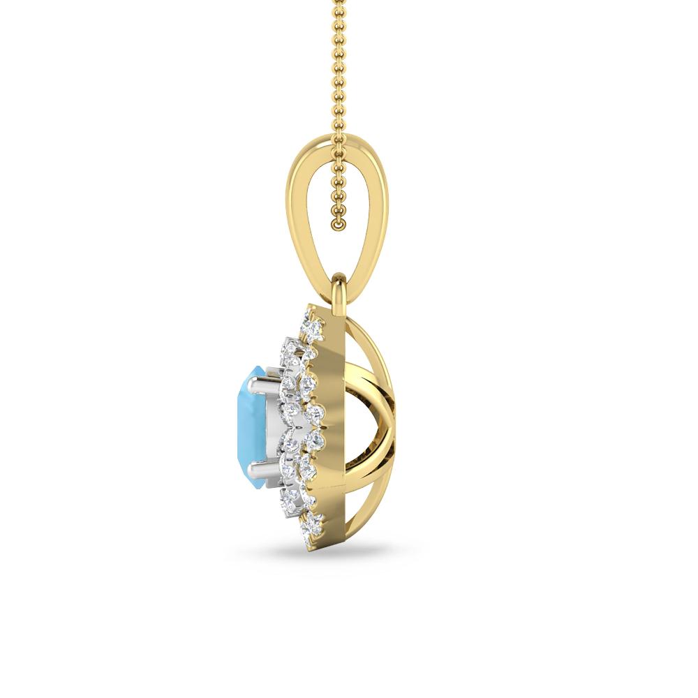 Yellow Gold/White Gold - Blue Topaz