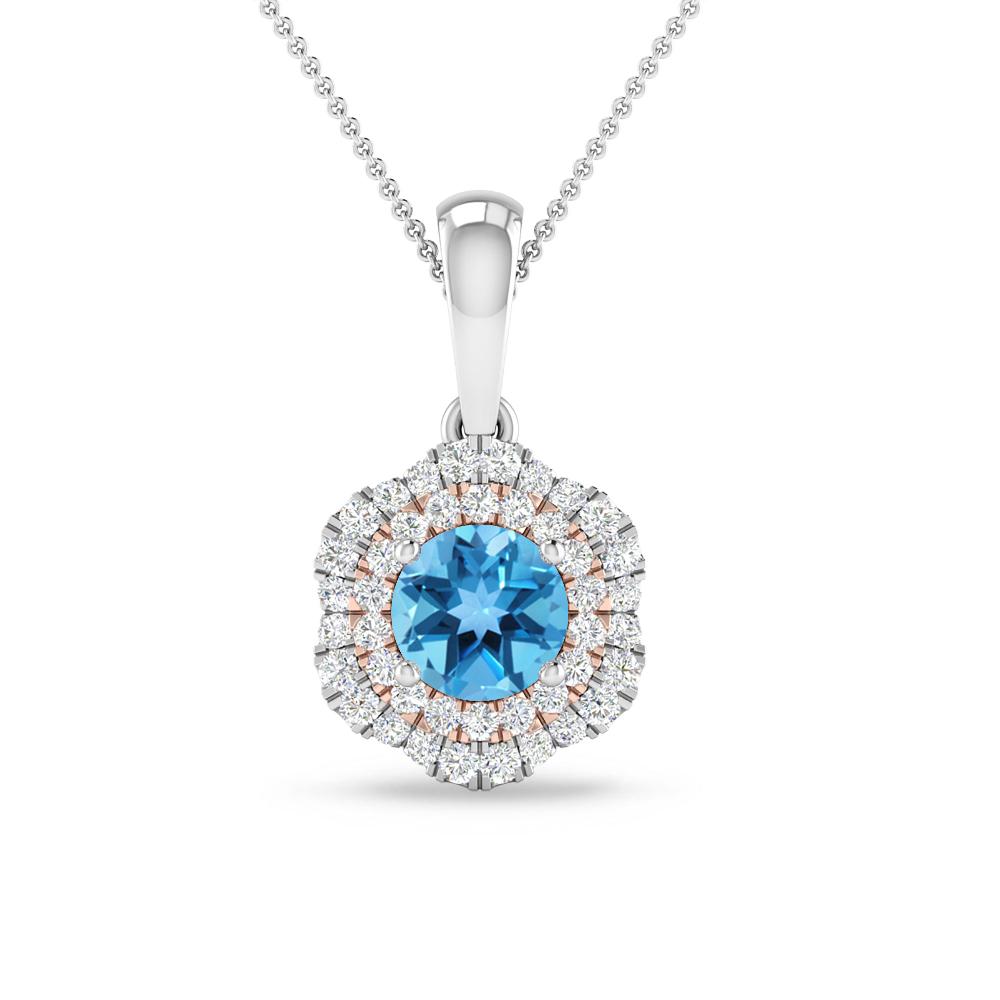 White Gold/Rose Gold - Blue Topaz