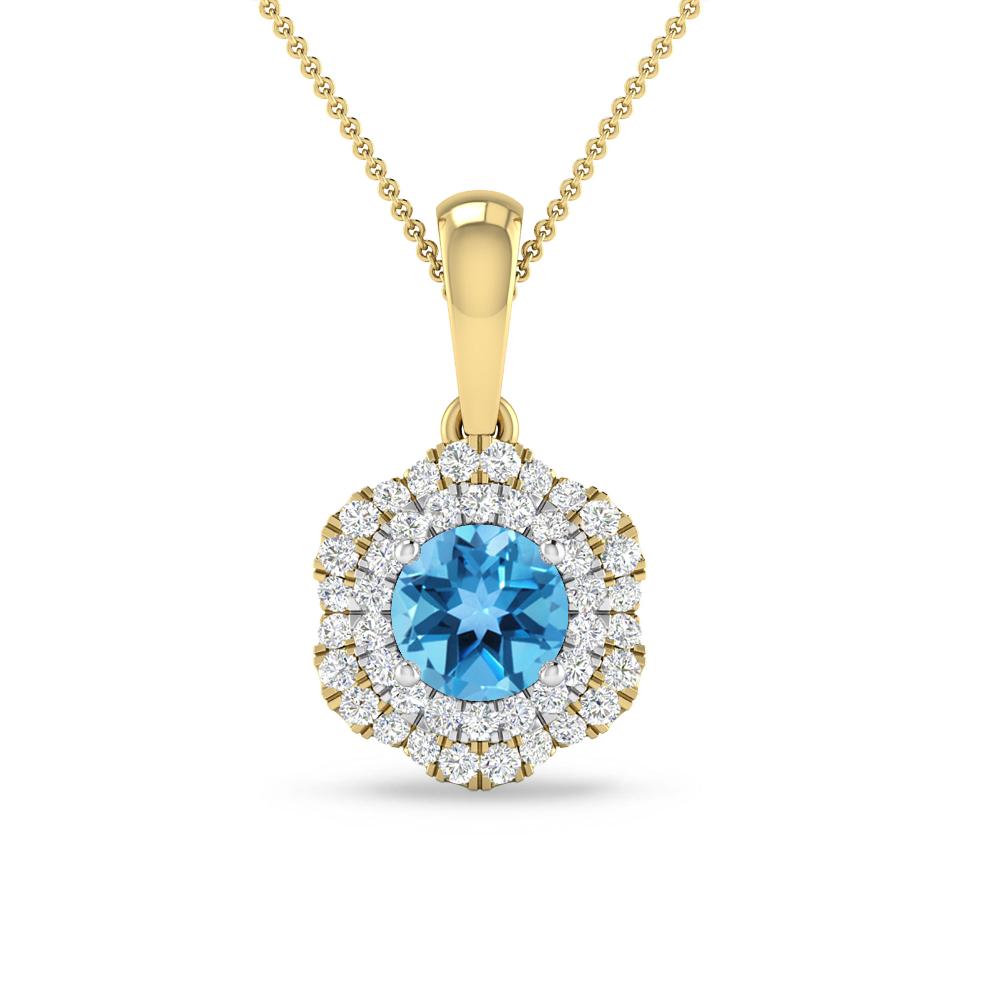 Yellow Gold/White Gold - Blue Topaz