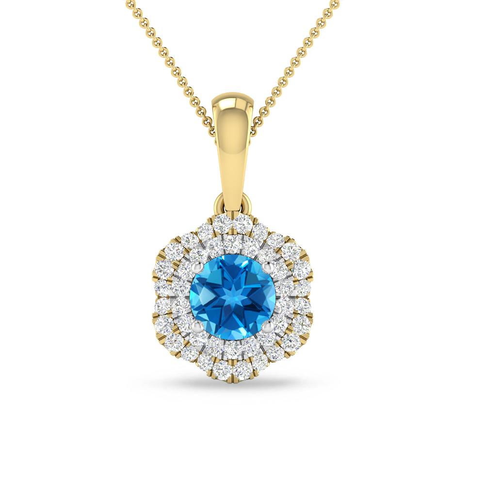 Yellow Gold/White Gold - Blue Topaz