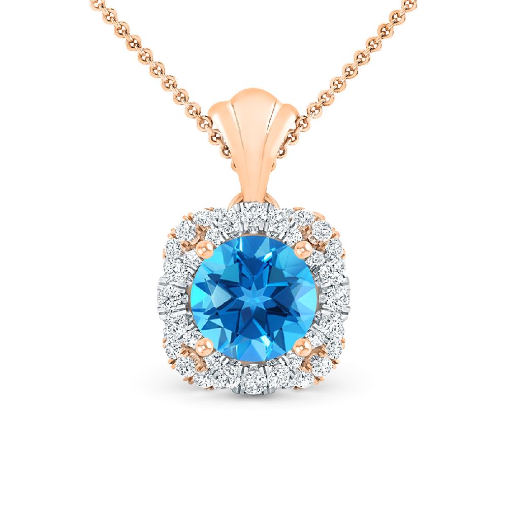 Rose Gold - Blue Topaz