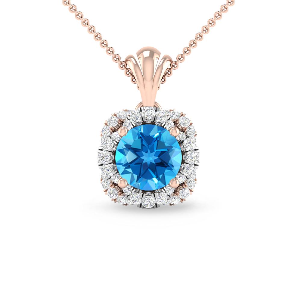 Rose Gold - Blue Topaz