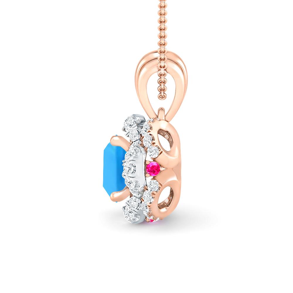 Rose Gold - Blue Topaz