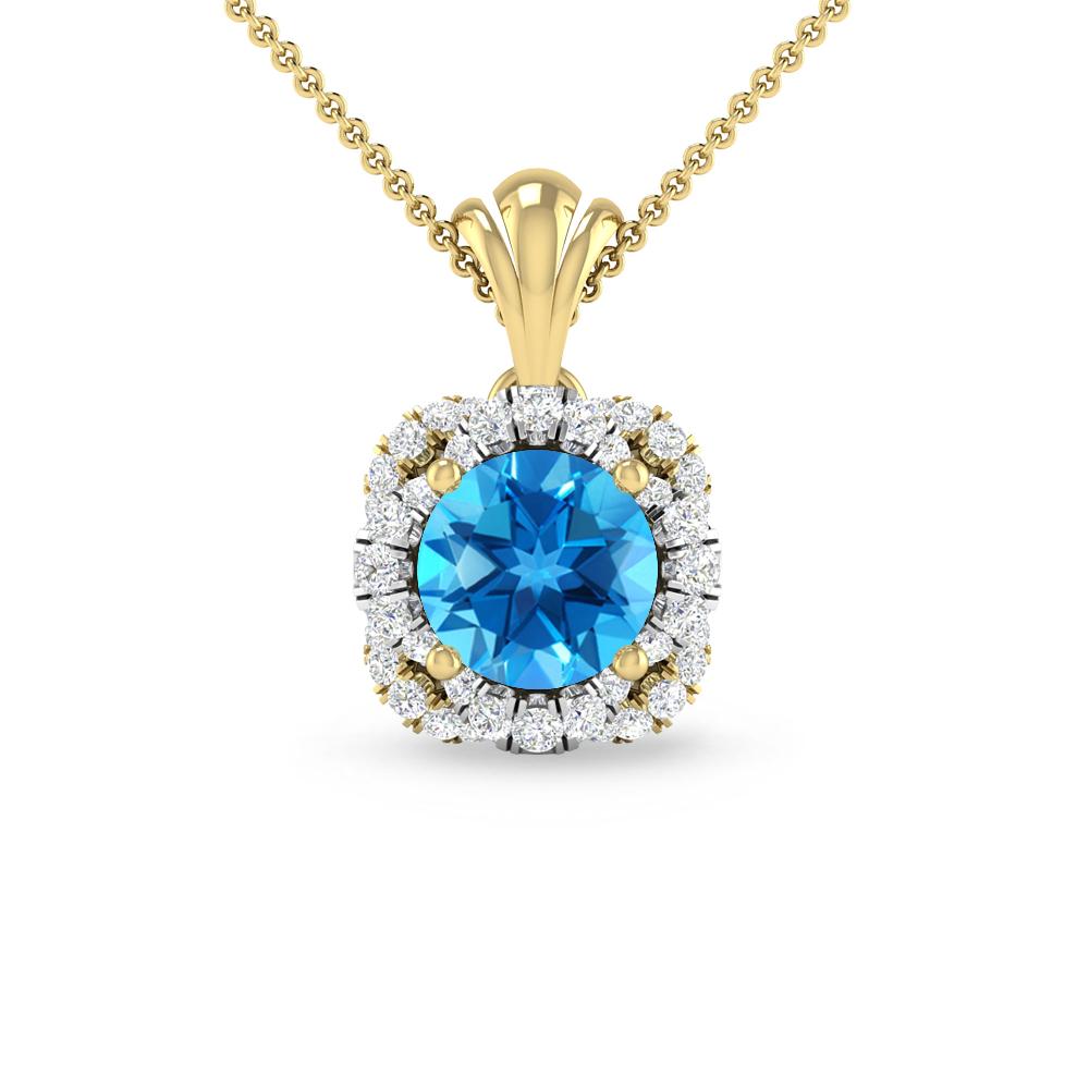 Yellow Gold - Blue Topaz