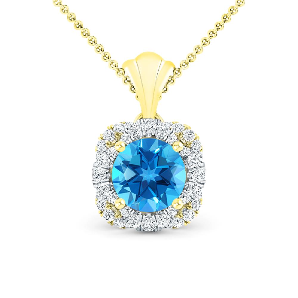 Yellow Gold - Blue Topaz