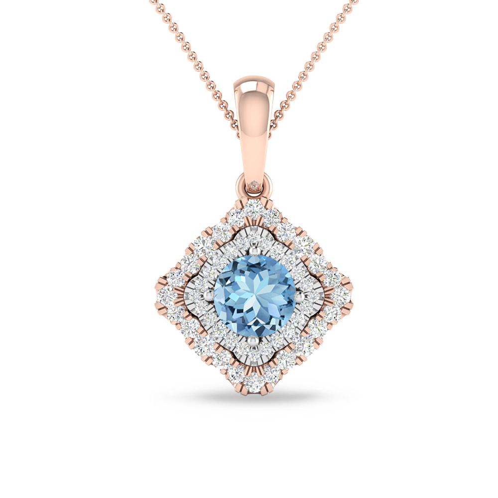 Rose Gold - Aquamarine