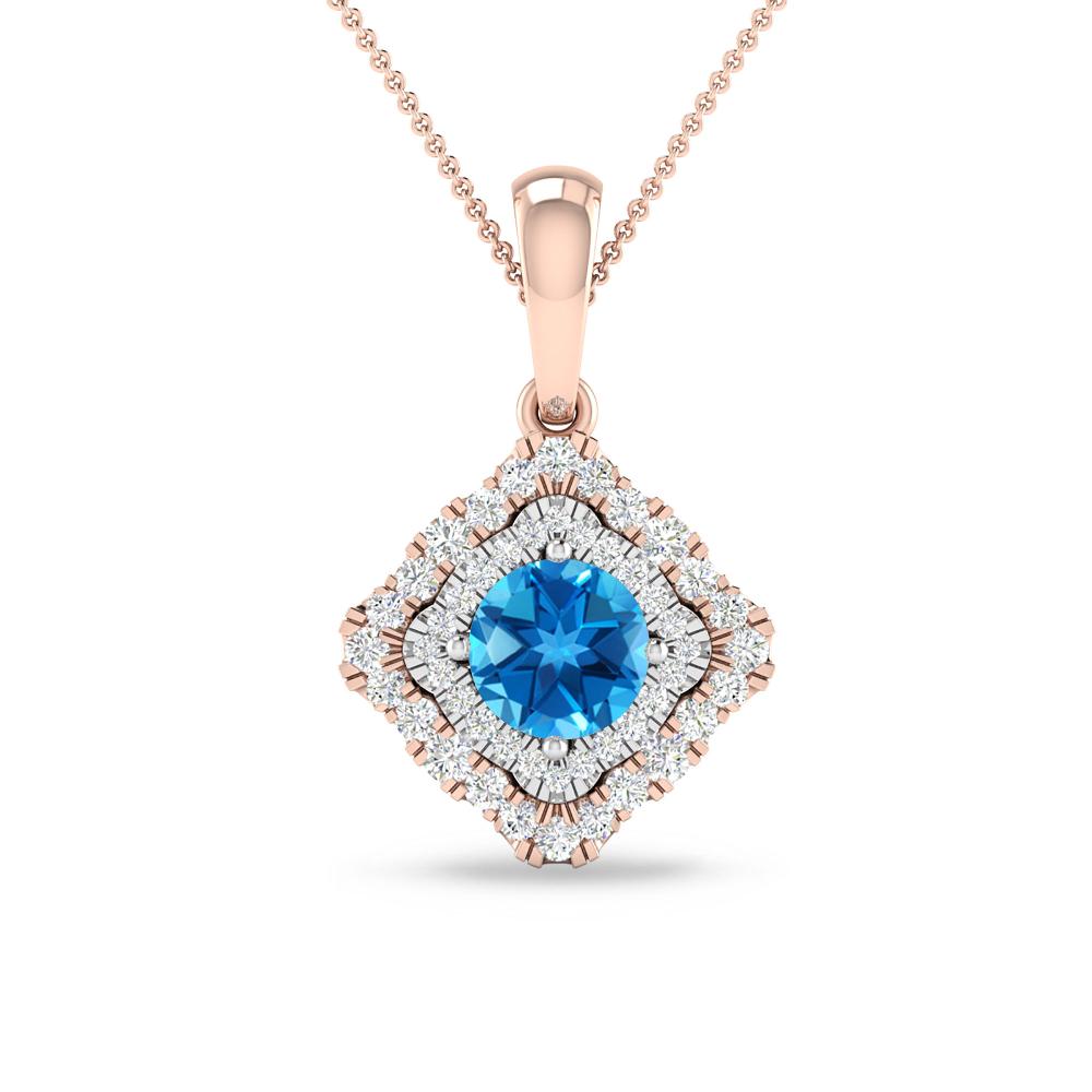 Rose Gold - Blue Topaz