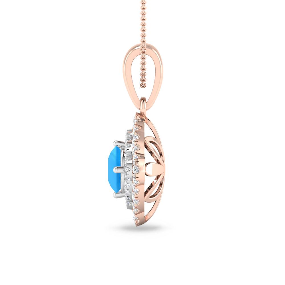 Rose Gold - Blue Topaz