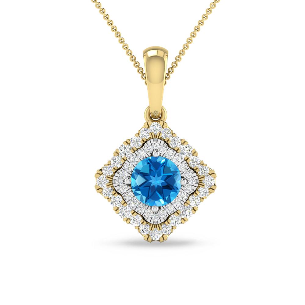 Yellow Gold - Blue Topaz