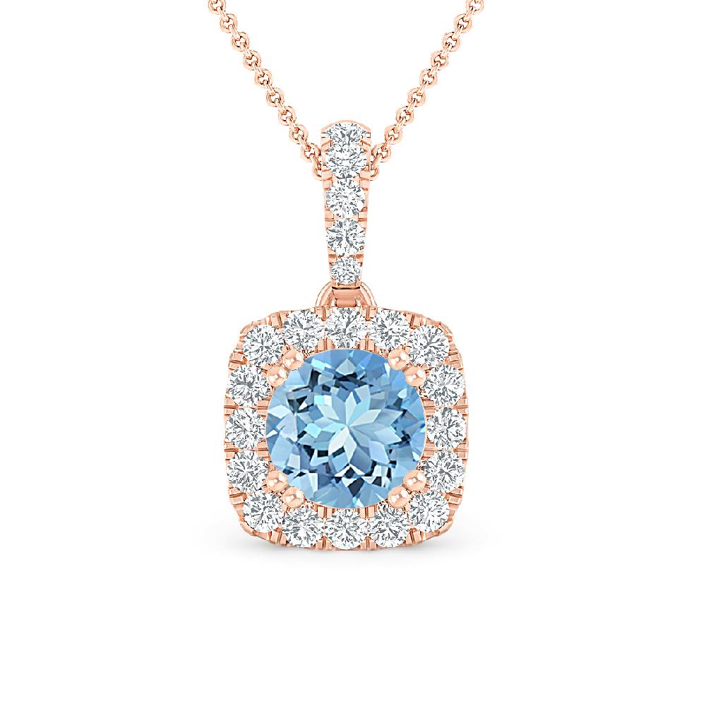 Rose Gold - Aquamarine