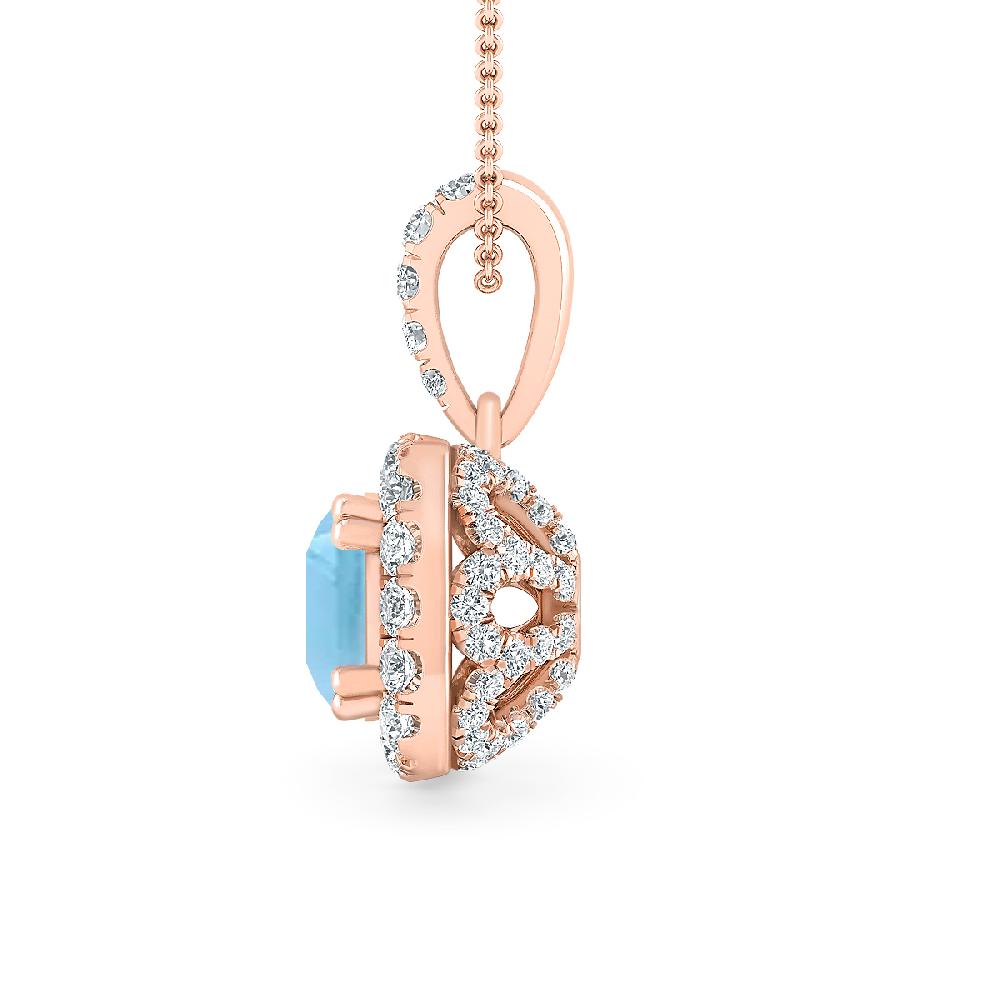 Rose Gold - Blue Topaz