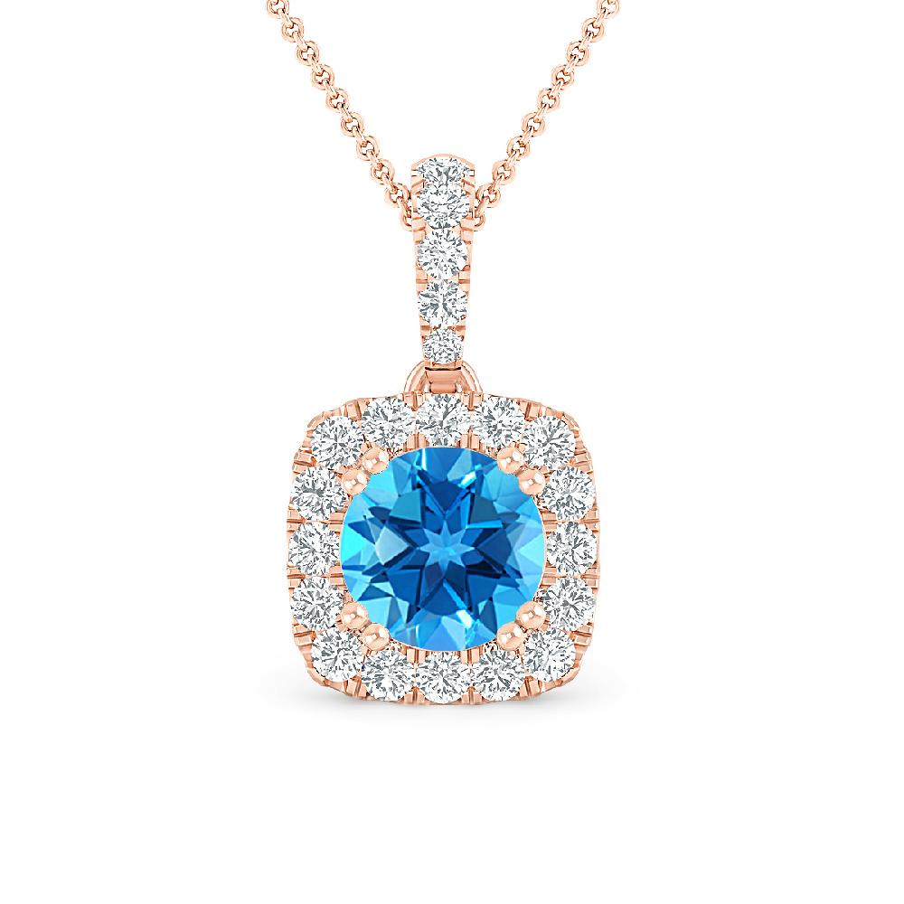 Rose Gold - Blue Topaz