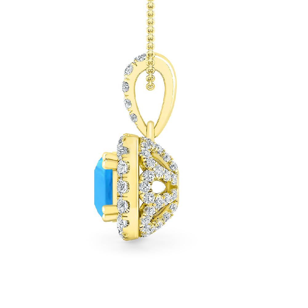 Yellow Gold - Blue Topaz