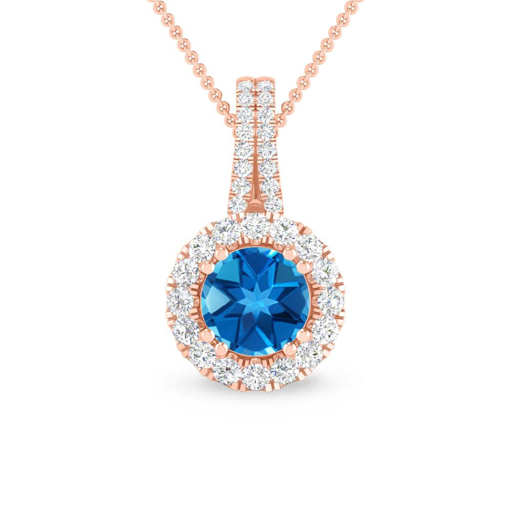 Rose Gold - Blue Topaz