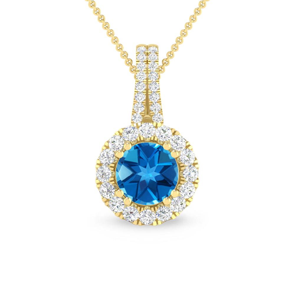 Yellow Gold - Blue Topaz