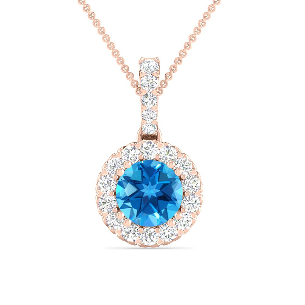 Rose Gold - Blue Topaz