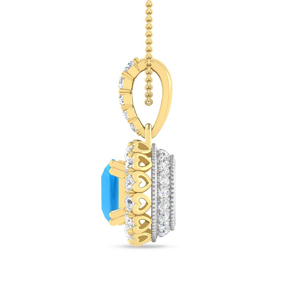 Yellow Gold - Blue Topaz