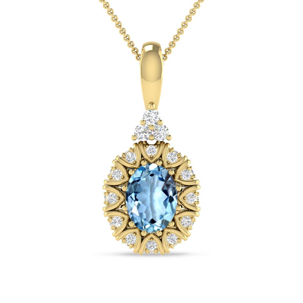 Yellow Gold - Aquamarine