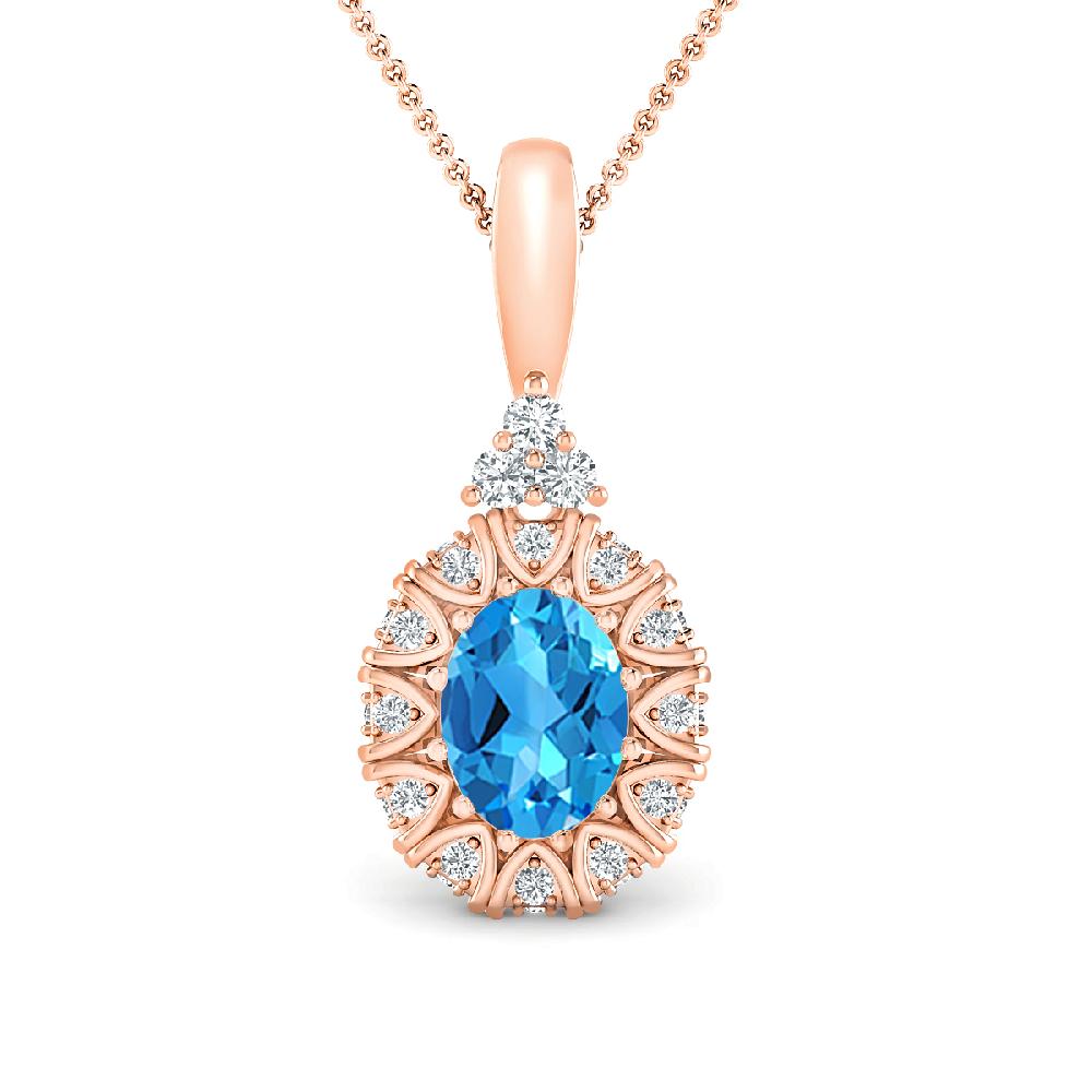 Rose Gold - Blue Topaz