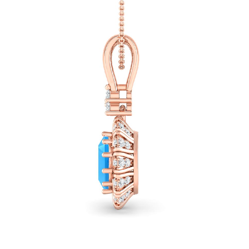 Rose Gold - Blue Topaz