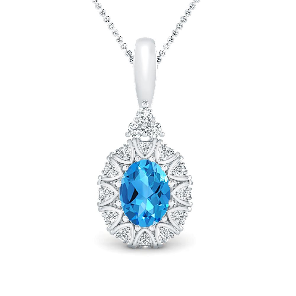 White Gold - Blue Topaz