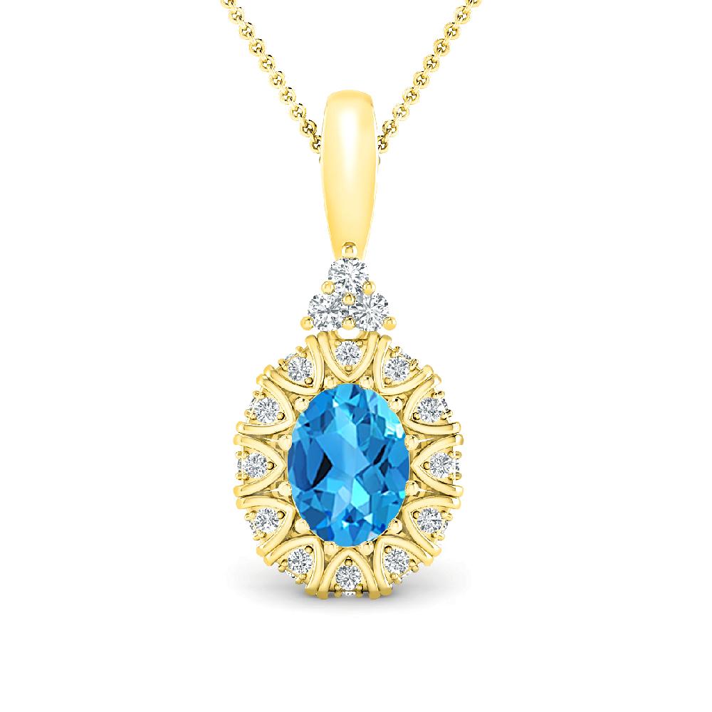 Yellow Gold - Blue Topaz