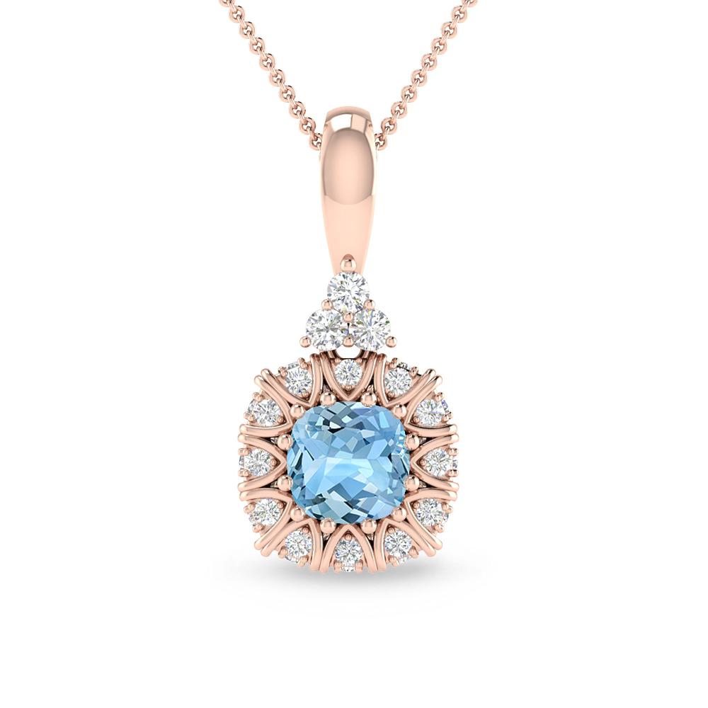 Rose Gold - Aquamarine